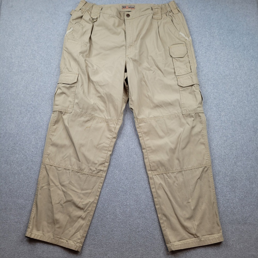5.11 Tactical Cargo Pants Mens 42x32 Tan Ripstop Multi-Pocket Outdoor Workwear